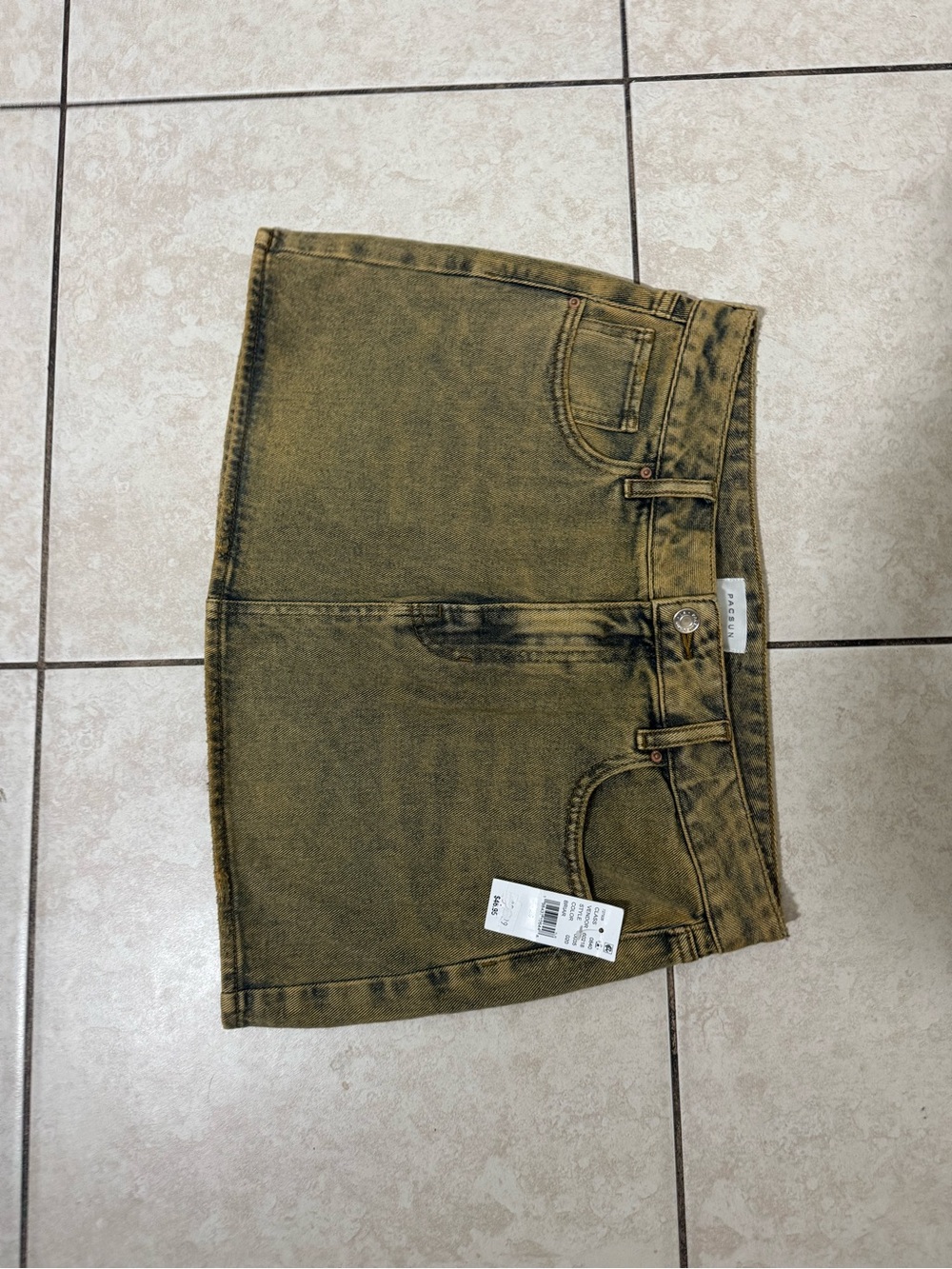 PacSun Olive Washed Denim  Skirt